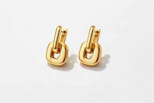 "Chain Reaction" Gold Earrings