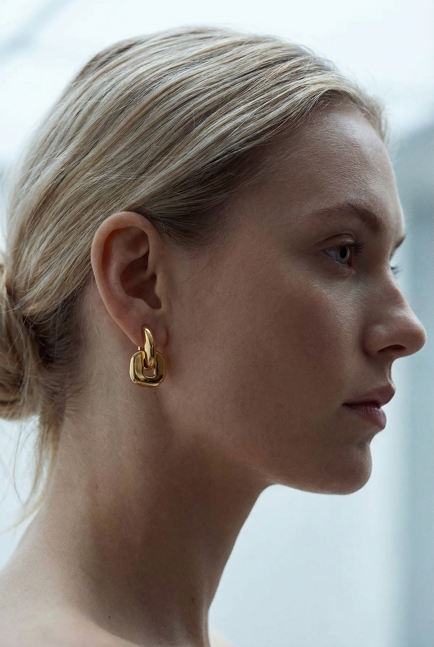 "Chain Reaction" Gold Earrings